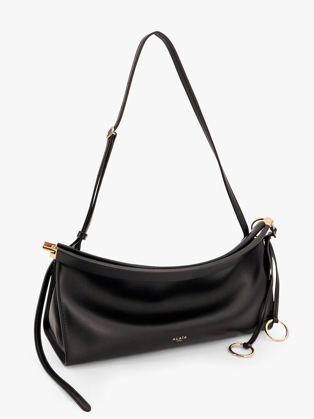 Alaia East West Medium Leather Shoulder Bag