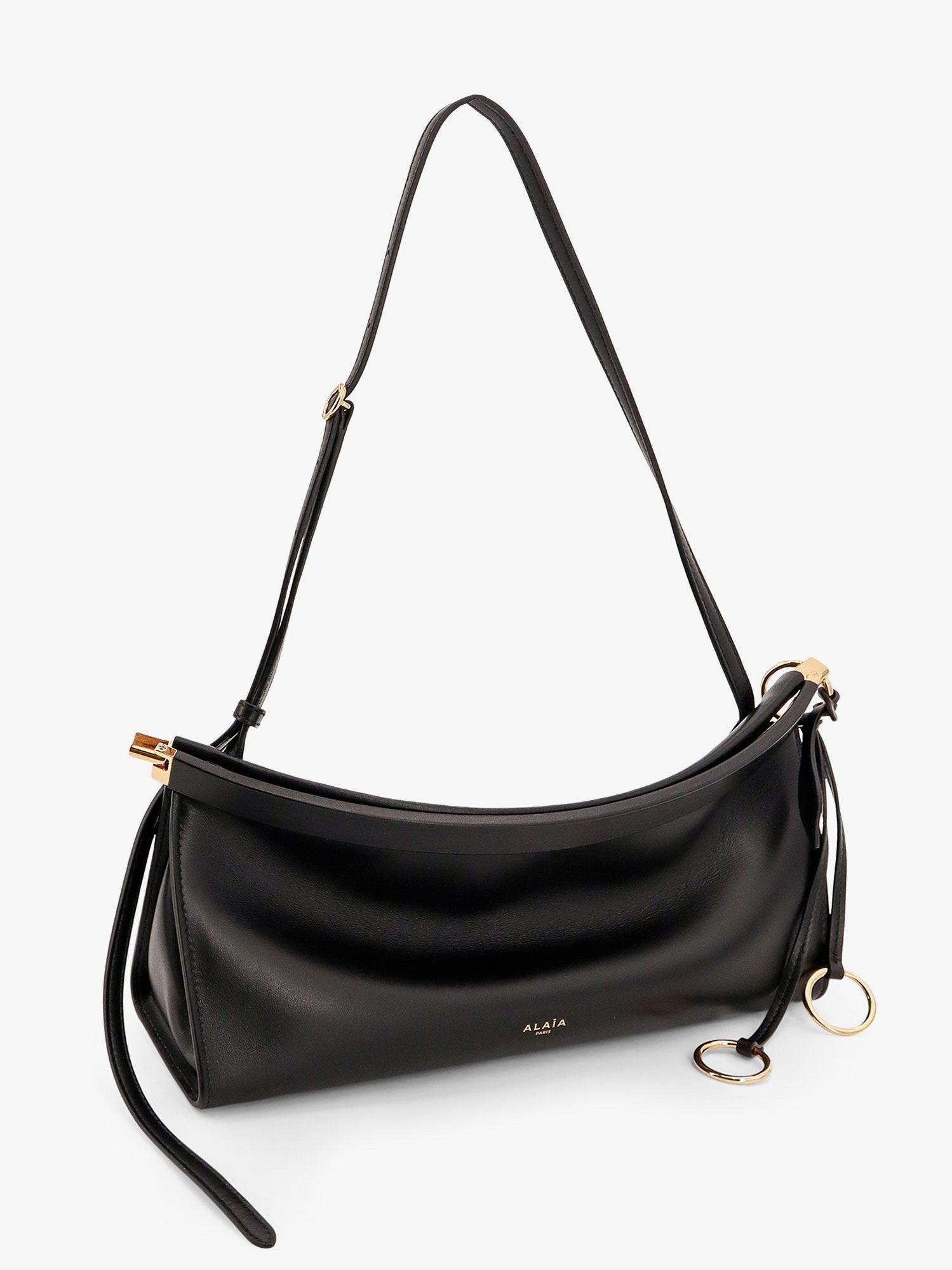 Alaia East West Medium Leather Shoulder Bag