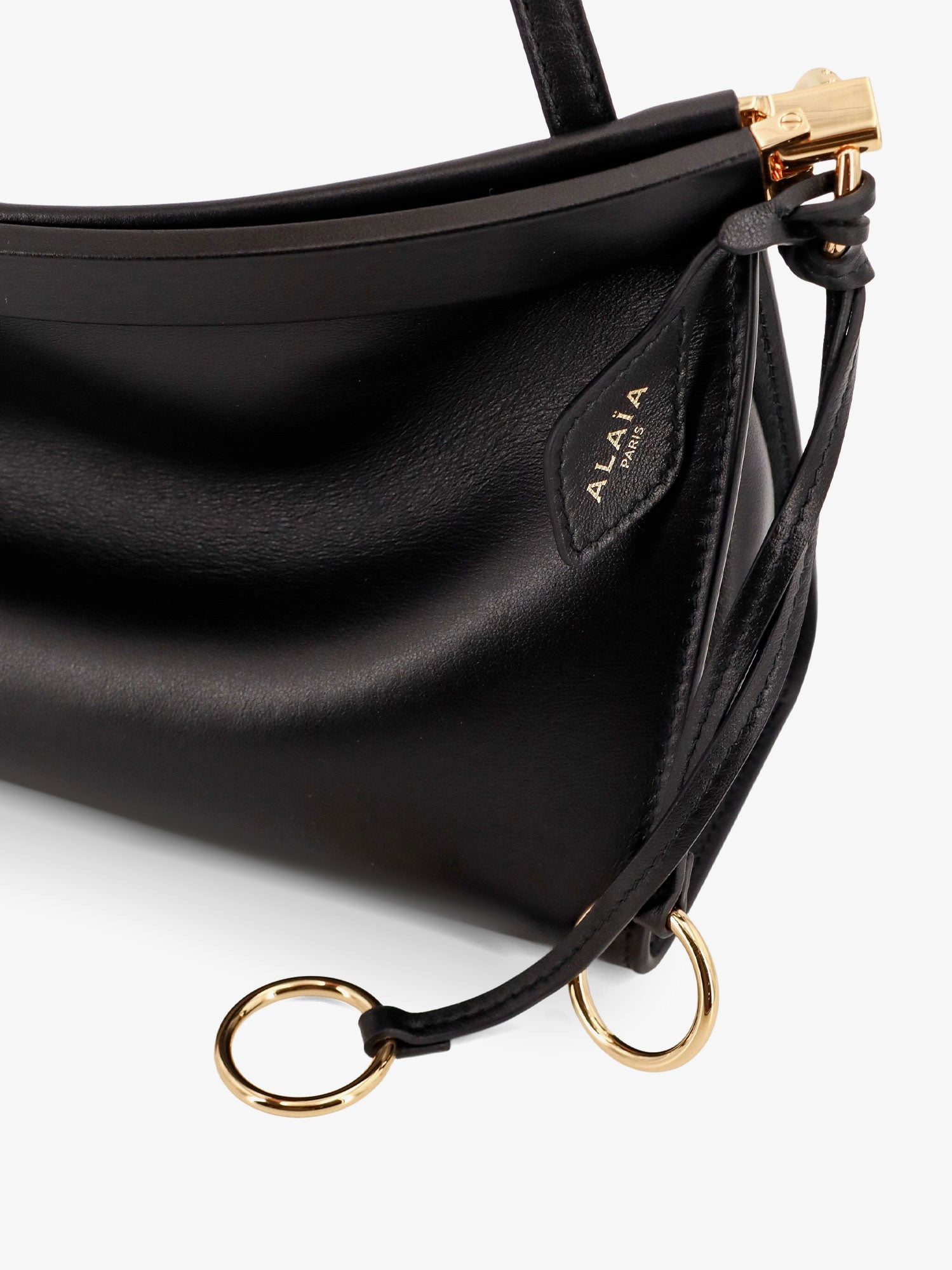 Alaia East West Medium Leather Shoulder Bag
