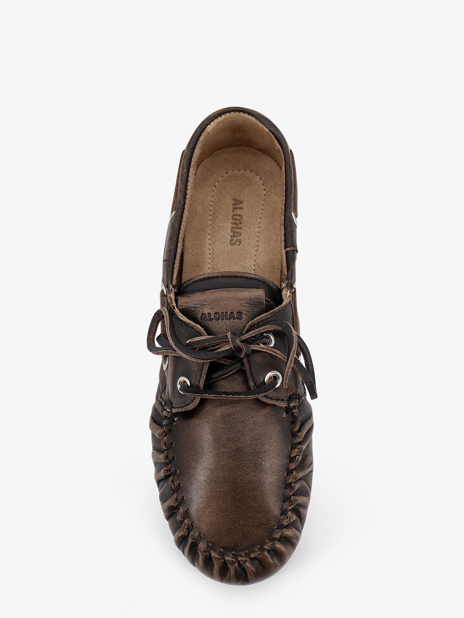 Alohas Used-Effect Leather Loafers