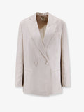 Alysi Double-Breasted Lyocell And Linen Blazer