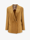 Alysi Double-Breasted Lyocell And Linen Blazer