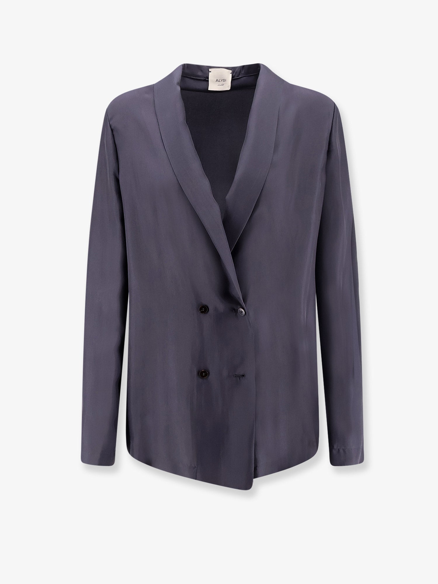 Alysi Double-Breasted Silk Blazer