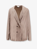 Alysi Double-Breasted Silk Blazer