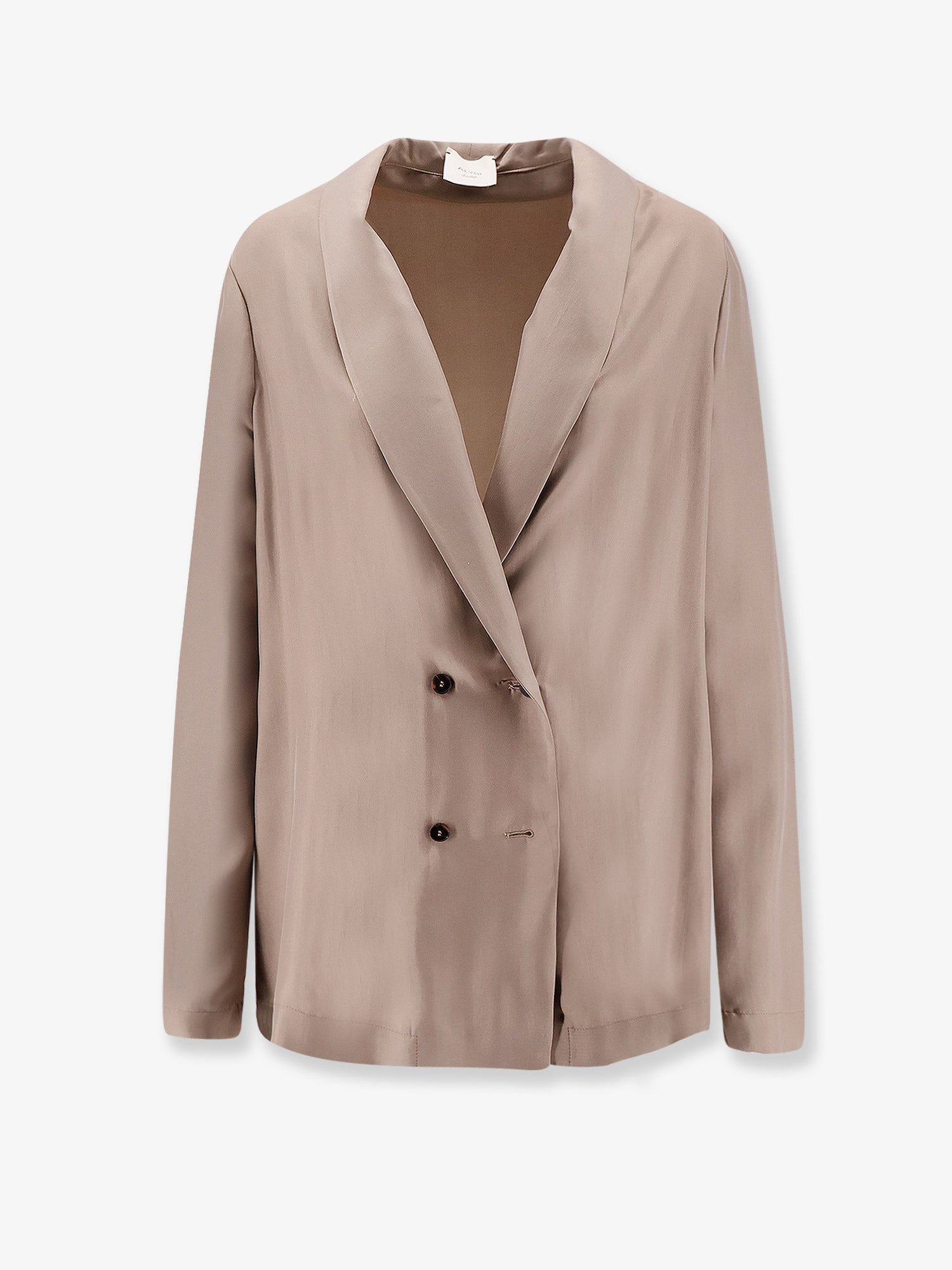 Alysi Double-Breasted Silk Blazer