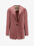 Alysi Single-Breasted Satin Blazer