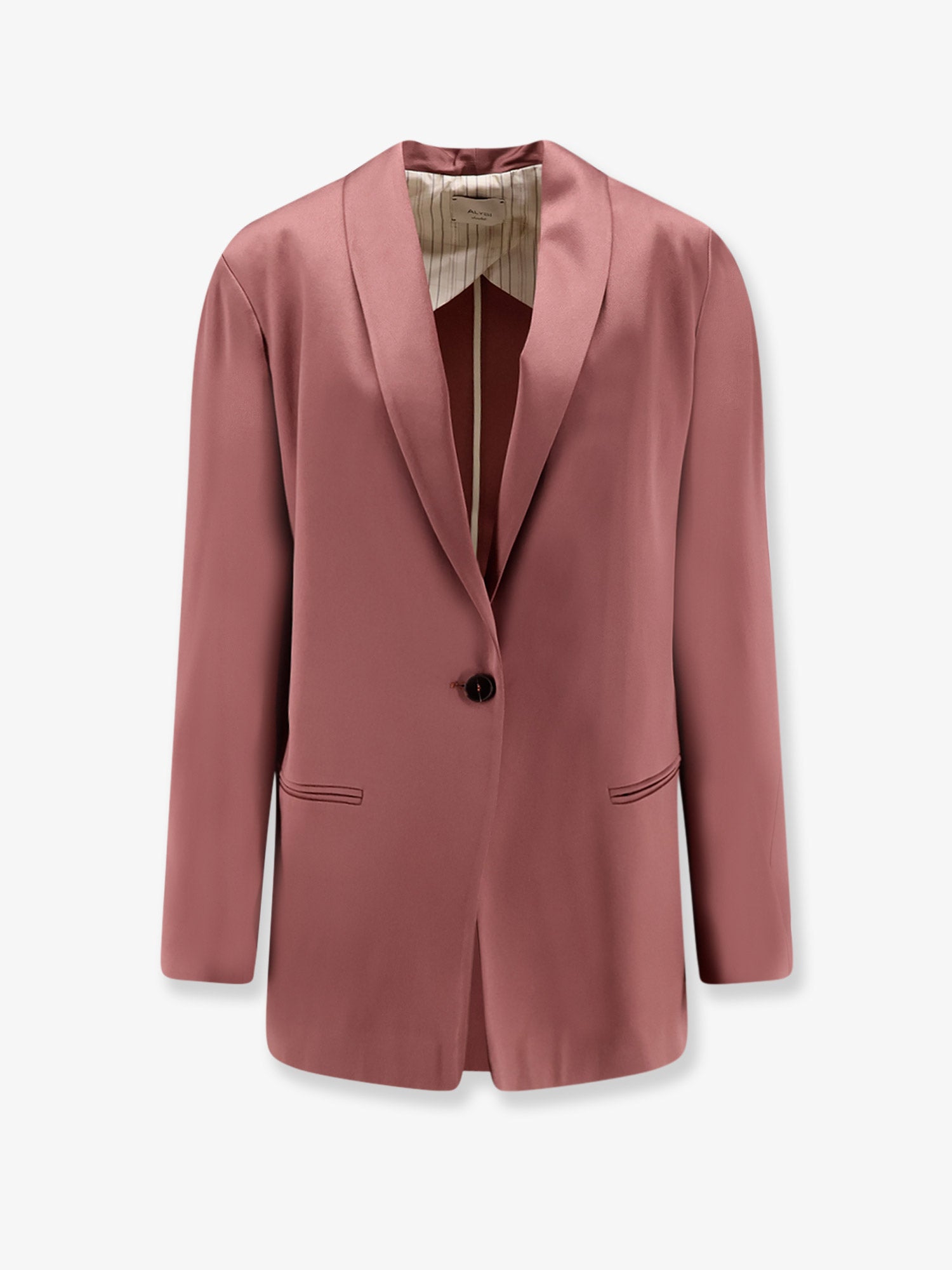 Alysi Single-Breasted Satin Blazer