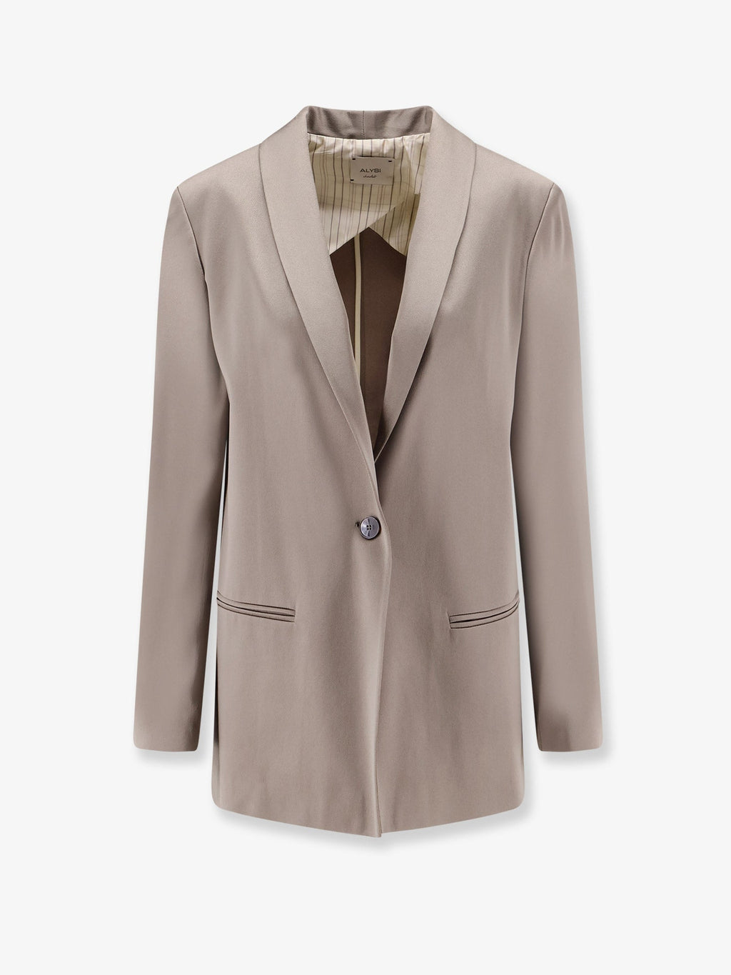 Alysi Single-Breasted Satin Blazer