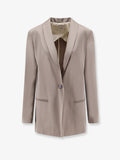 Alysi Single-Breasted Satin Blazer