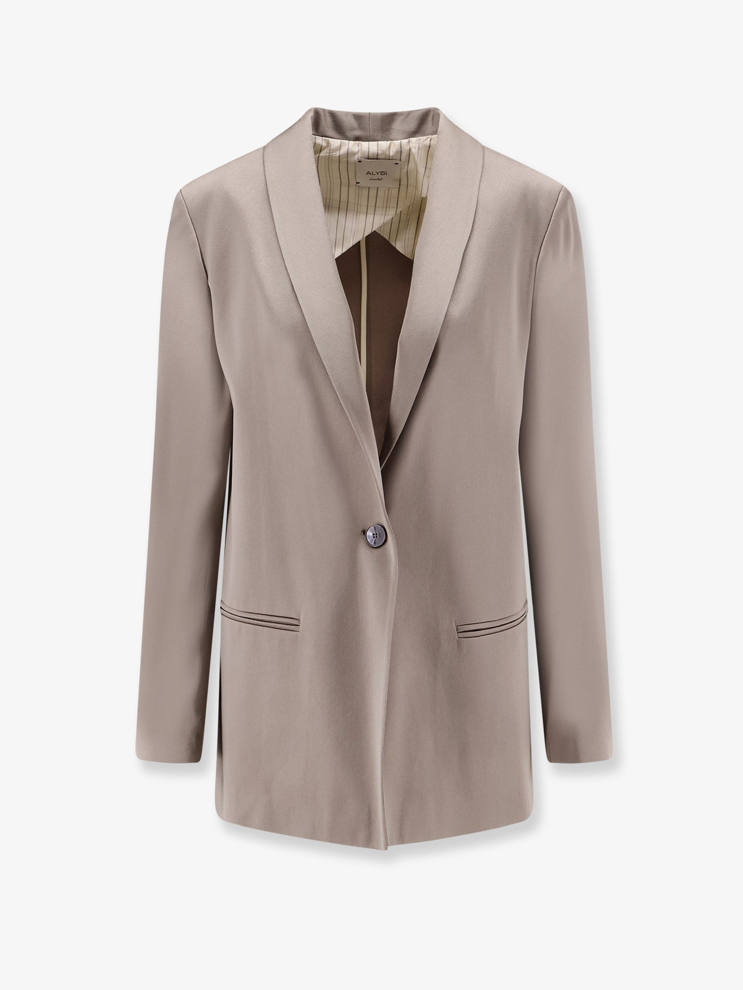 Alysi Single-Breasted Satin Blazer
