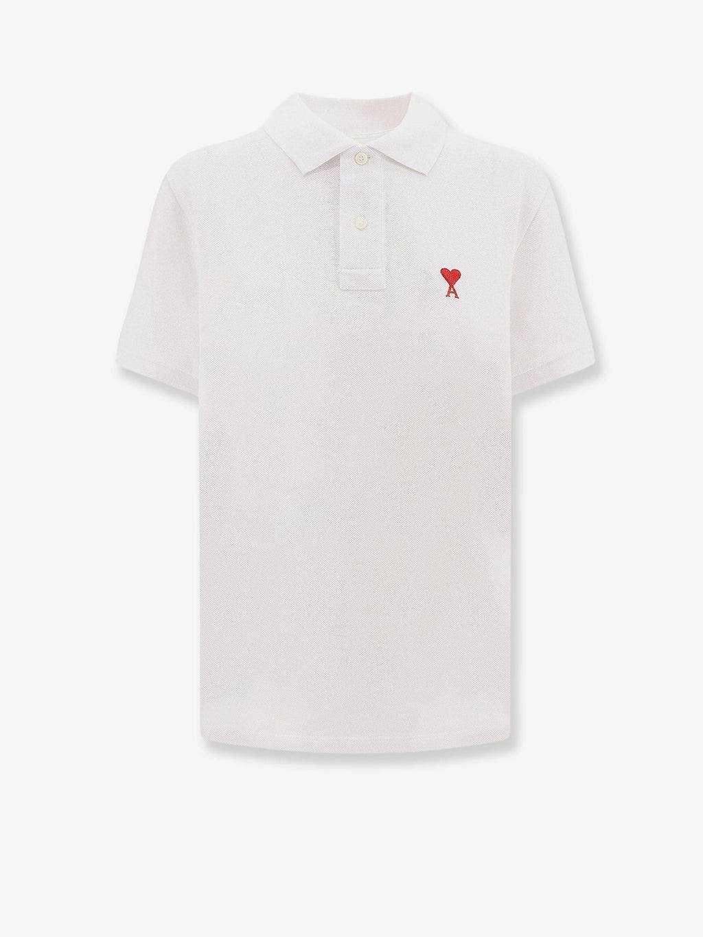 Ami Paris Cotton Polo Shirt With Iconic Embroidery