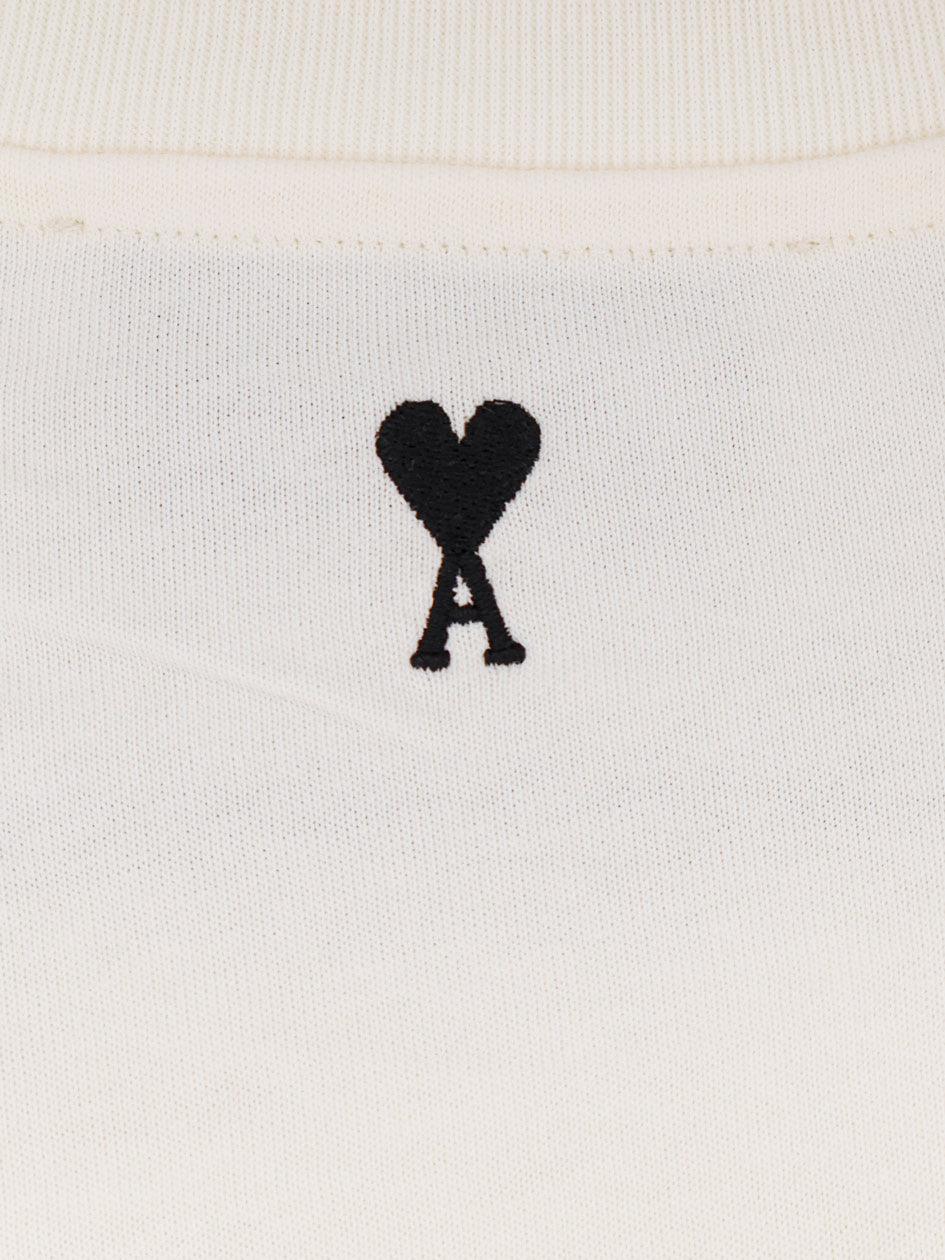 Ami Paris Cotton T-Shirt With Frontal Print