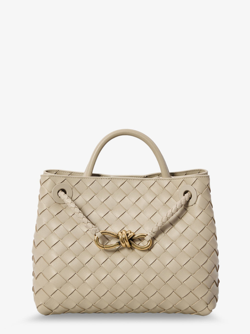 Bottega Veneta Andiamo Leather Shoulder Bag With Intrecciato Motif