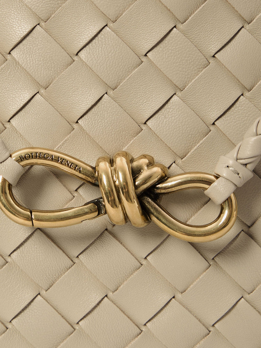 Bottega Veneta Andiamo Leather Shoulder Bag With Intrecciato Motif