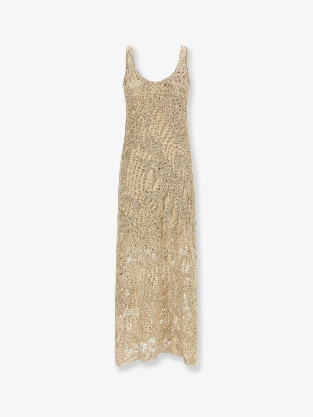 Brunello Cucinelli Knitted Linen And Cotton Long Dress