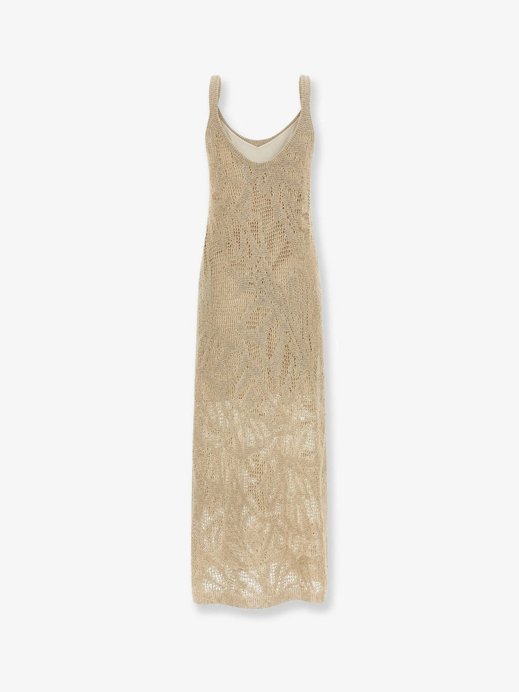 Brunello Cucinelli Knitted Linen And Cotton Long Dress