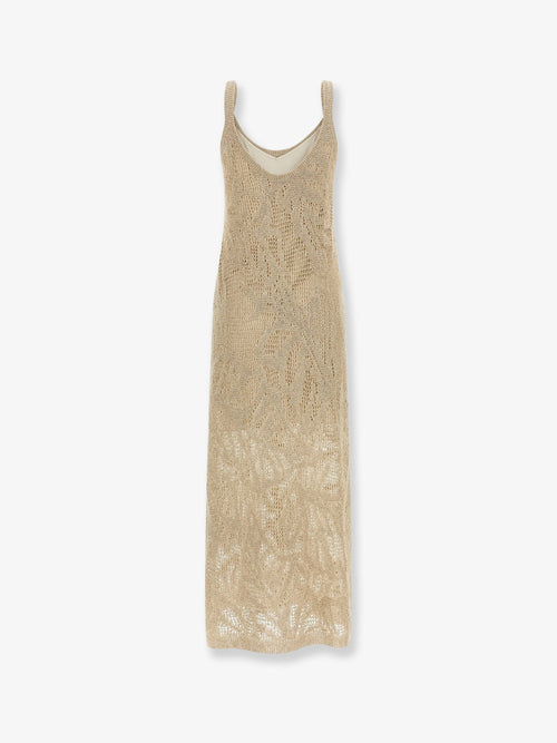 Brunello Cucinelli Knitted Linen And Cotton Long Dress