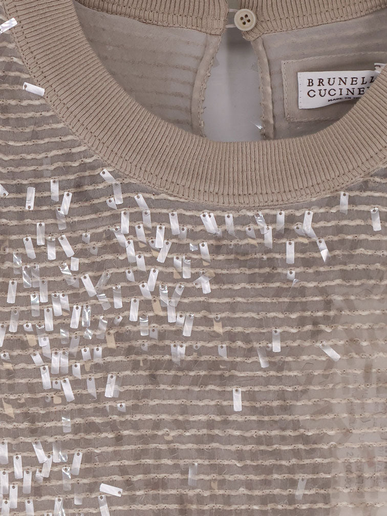 Brunello Cucinelli Silk Top With Sequins