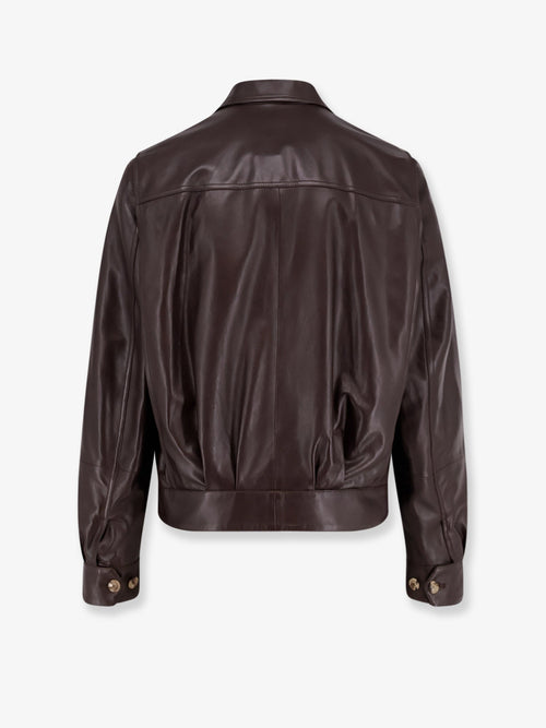 Brunello Cucinelli Leather Jacket With Pockets