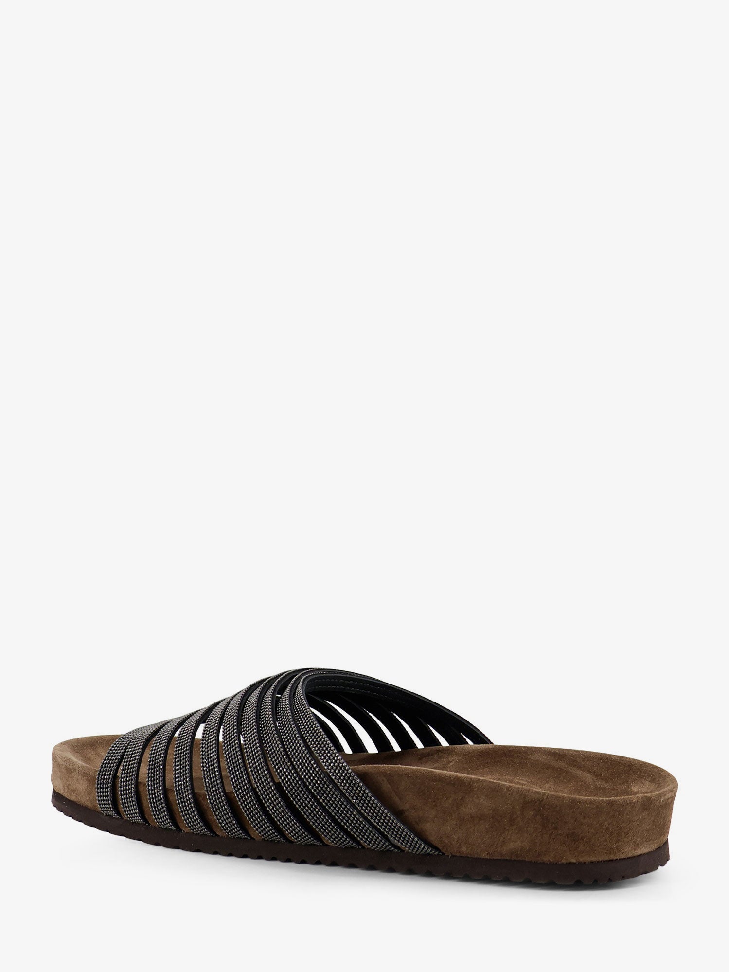 Brunello Cucinelli Leather Sandals With Monili Details