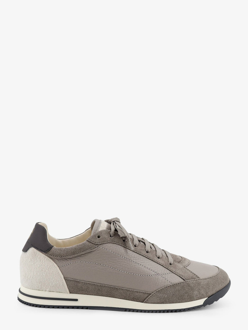 Brunello Cucinelli Leather Sneakers With Suede Inserts