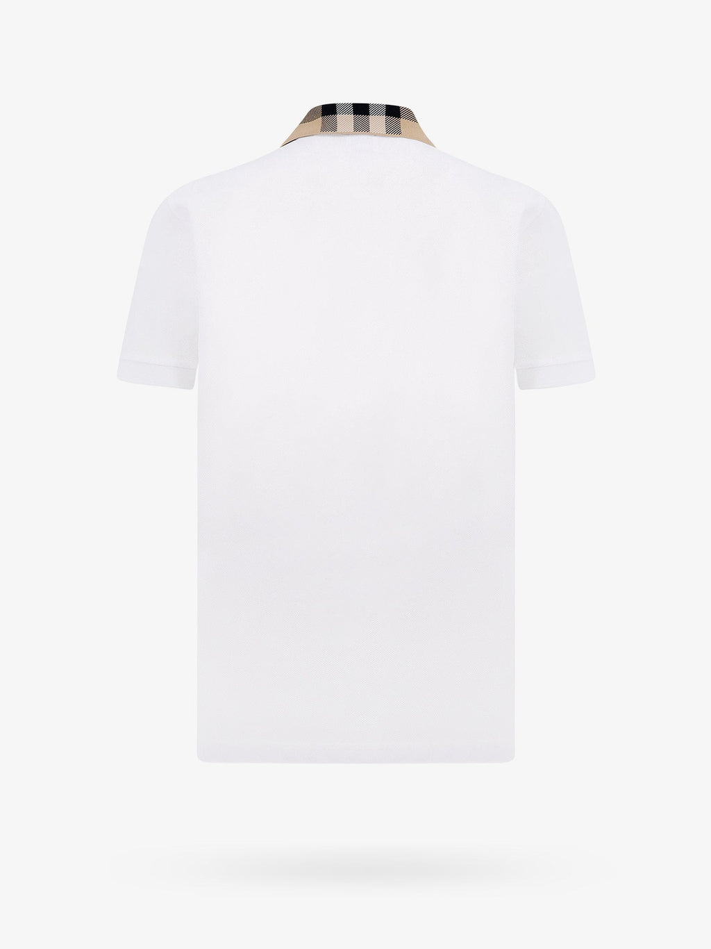 Burberry Cotton Polo Shirt With Check Collar Detail