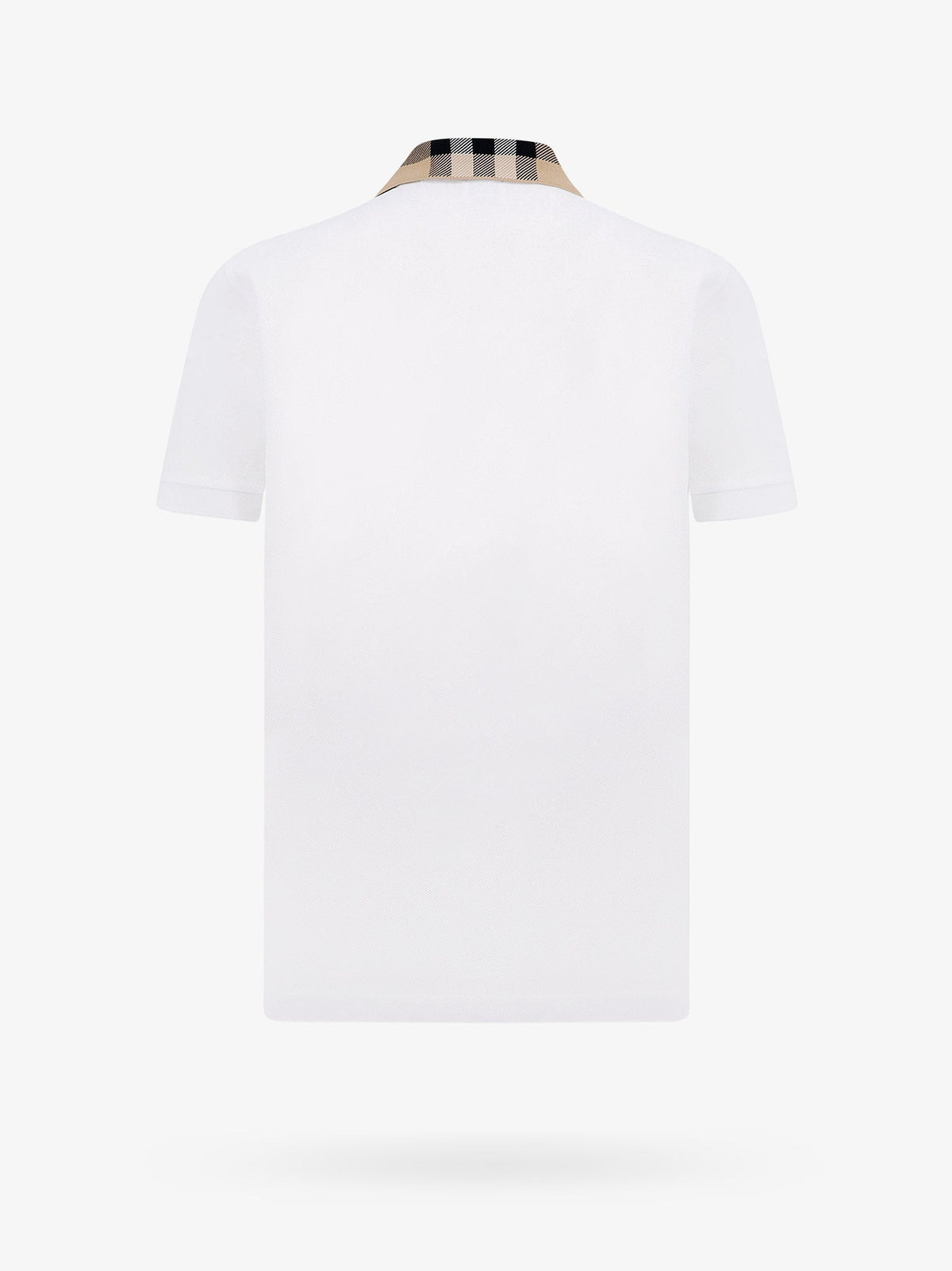 Burberry Cotton Polo Shirt With Check Collar Detail