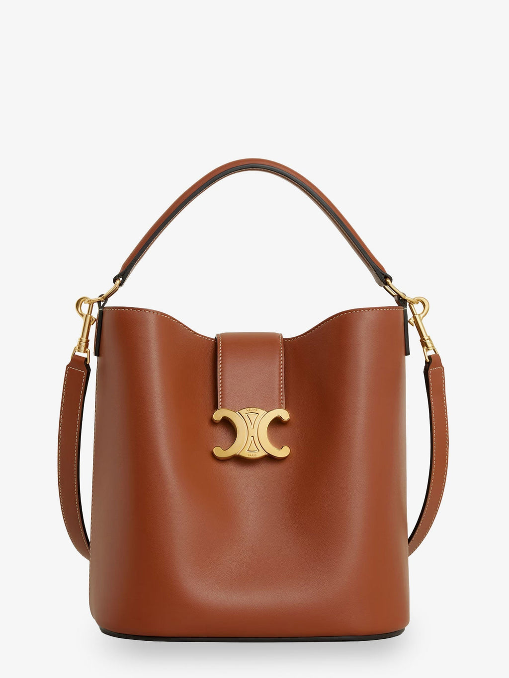 Celine Medium Louise Bucket Bag With Metal Triomphe Logo