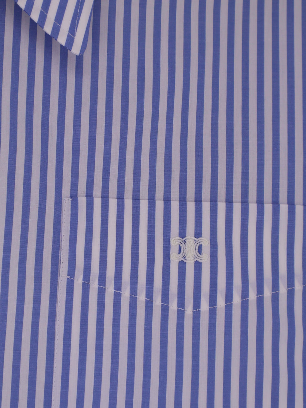 Celine Cropped Striped Cotton Shirt
