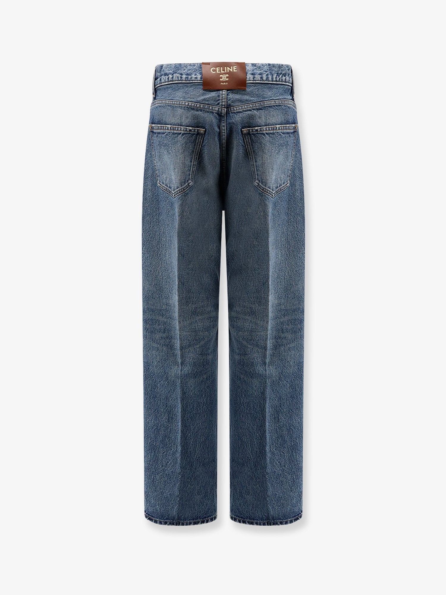 Celine Denim Jeans With Back Logo Label