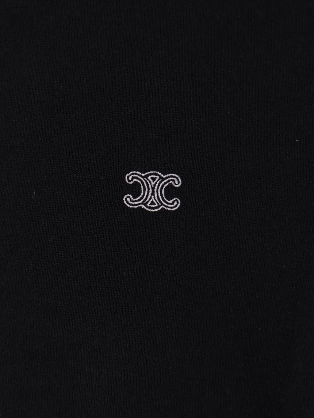 Celine Cashmere And Silk Polo With Front Logo Embroidery