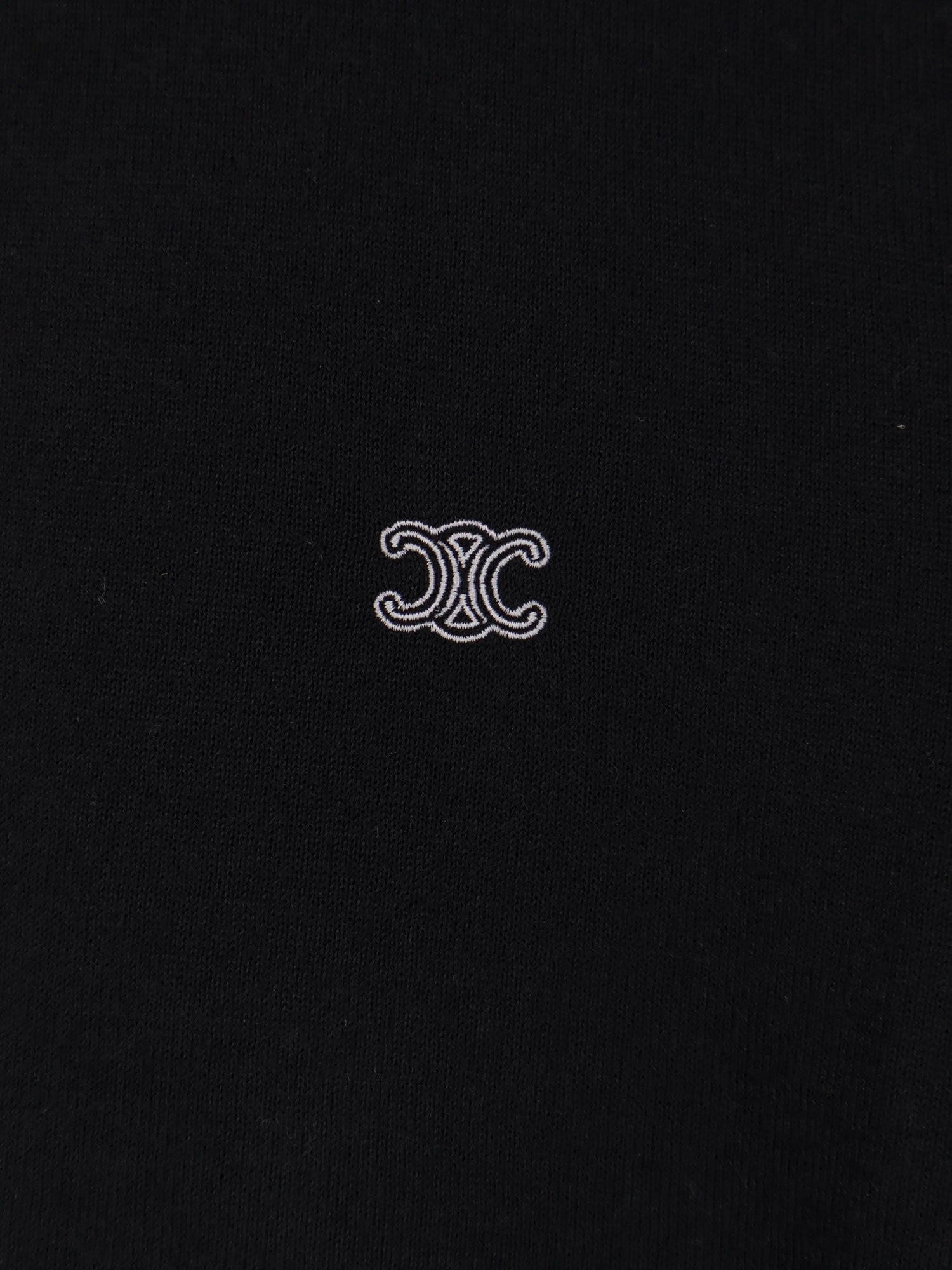 Celine Cashmere And Silk Polo With Front Logo Embroidery