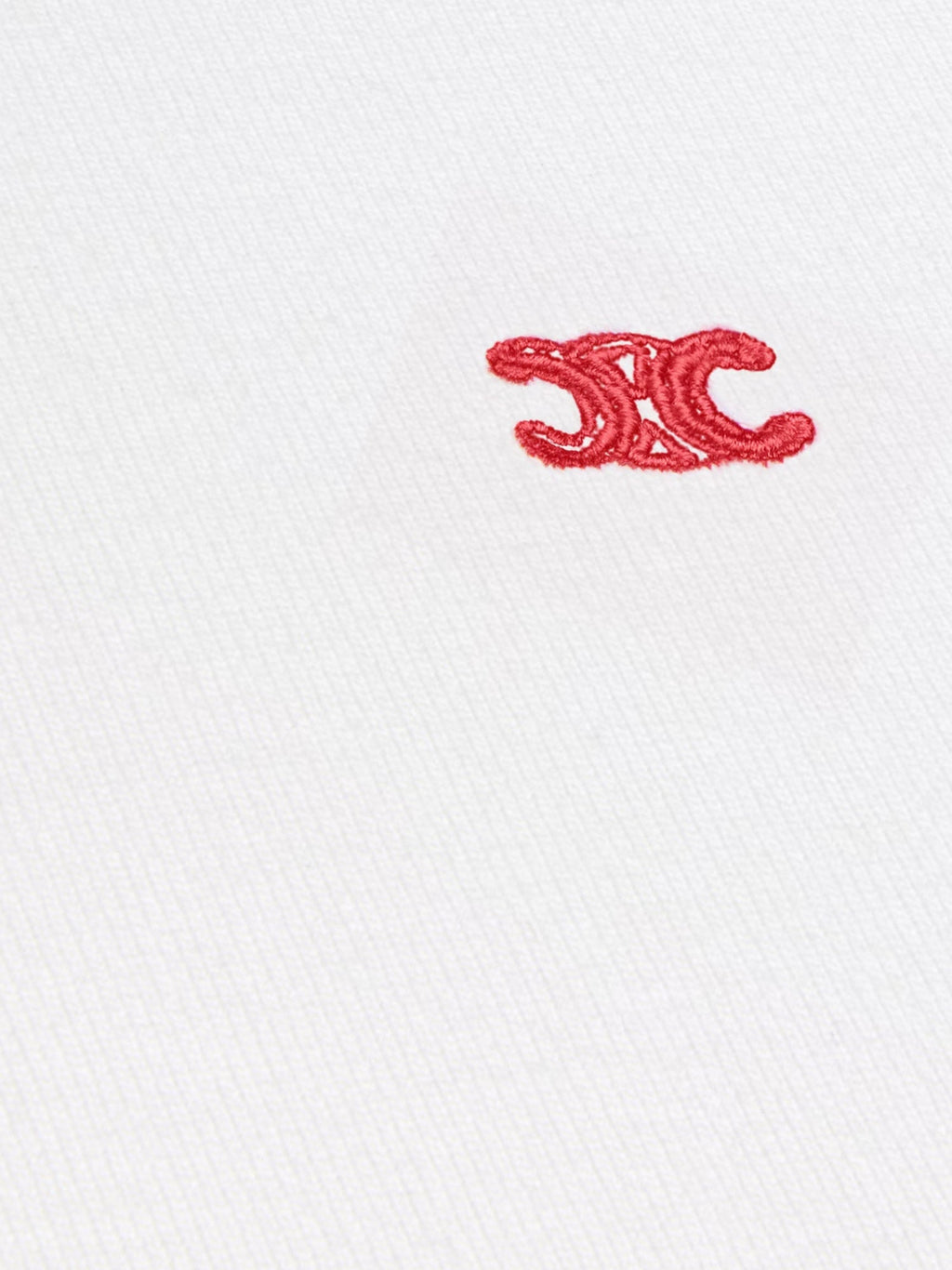 Celine Cotton T-Shirt With Logo Embroidery