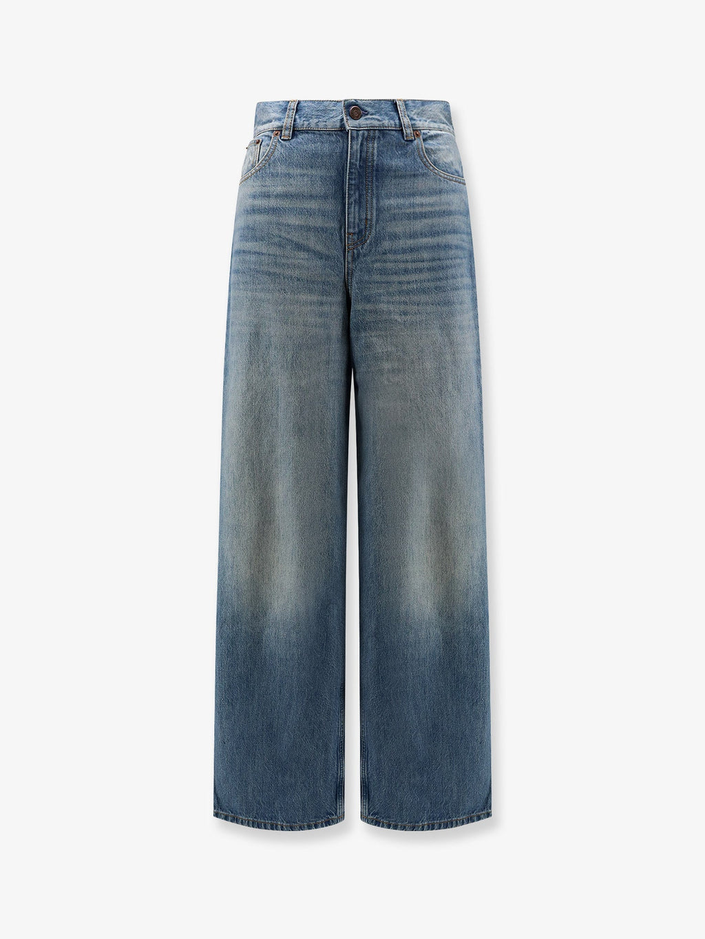 Chloe' Blue Denim Jeans With Logo Label On The Back
