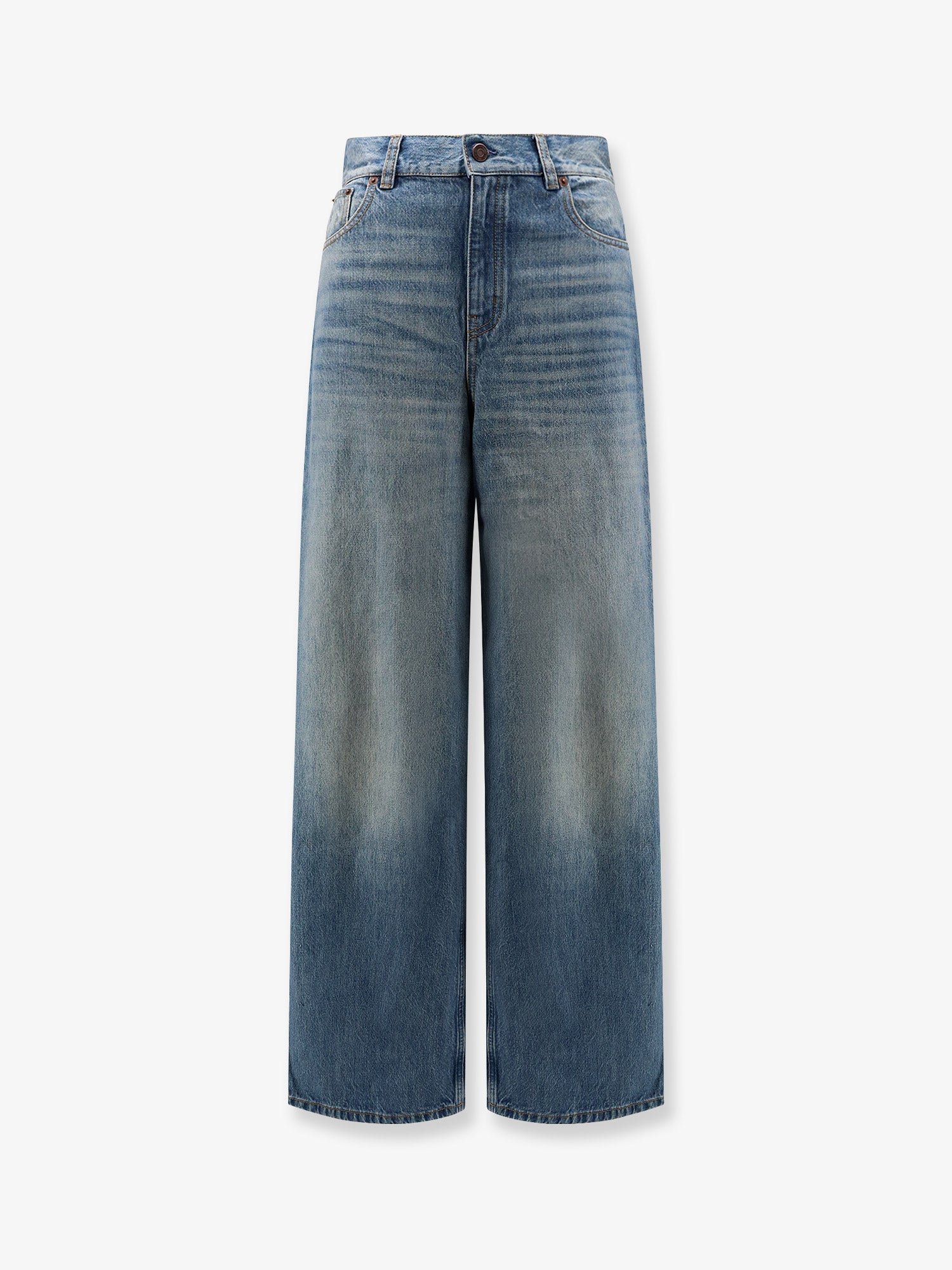 Chloe' Blue Denim Jeans With Logo Label On The Back
