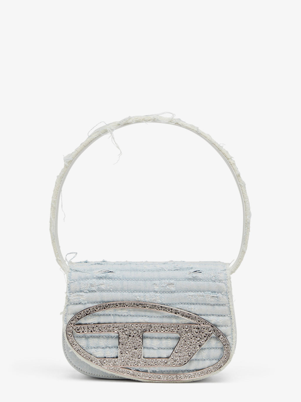 Diesel 1Dr Denim Shoulder Bag With Rhinestone D Logo