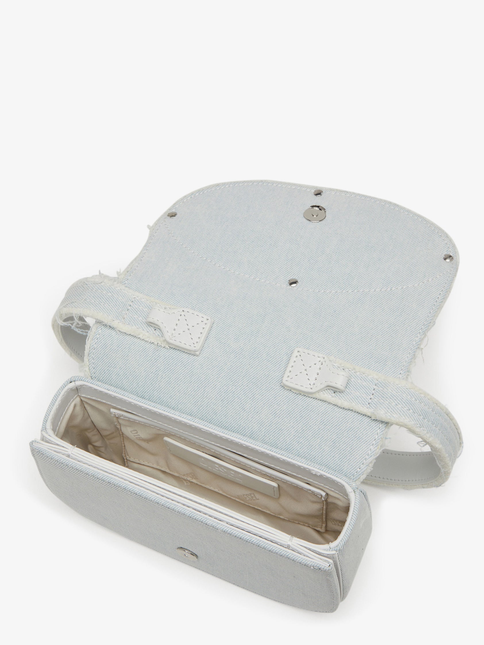 Diesel 1Dr Denim Shoulder Bag With Rhinestone D Logo