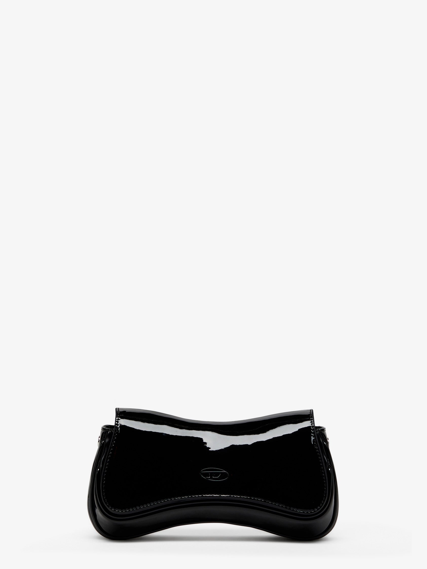 Diesel Play Clutch Shiny Leather Shoulder Bag