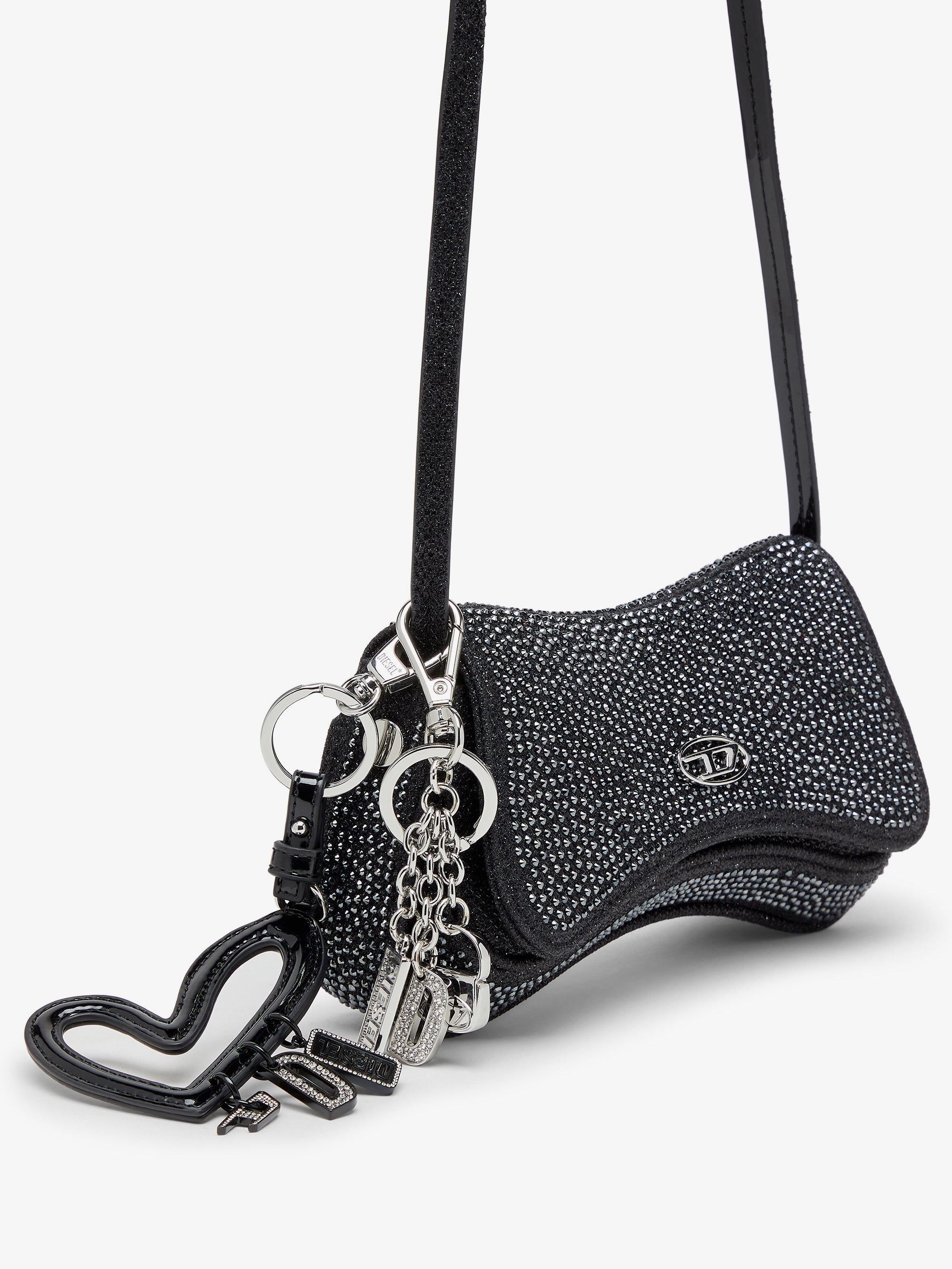 Diesel Play Crossbody Xs Shoulder Bag With All-Over Rhinestones