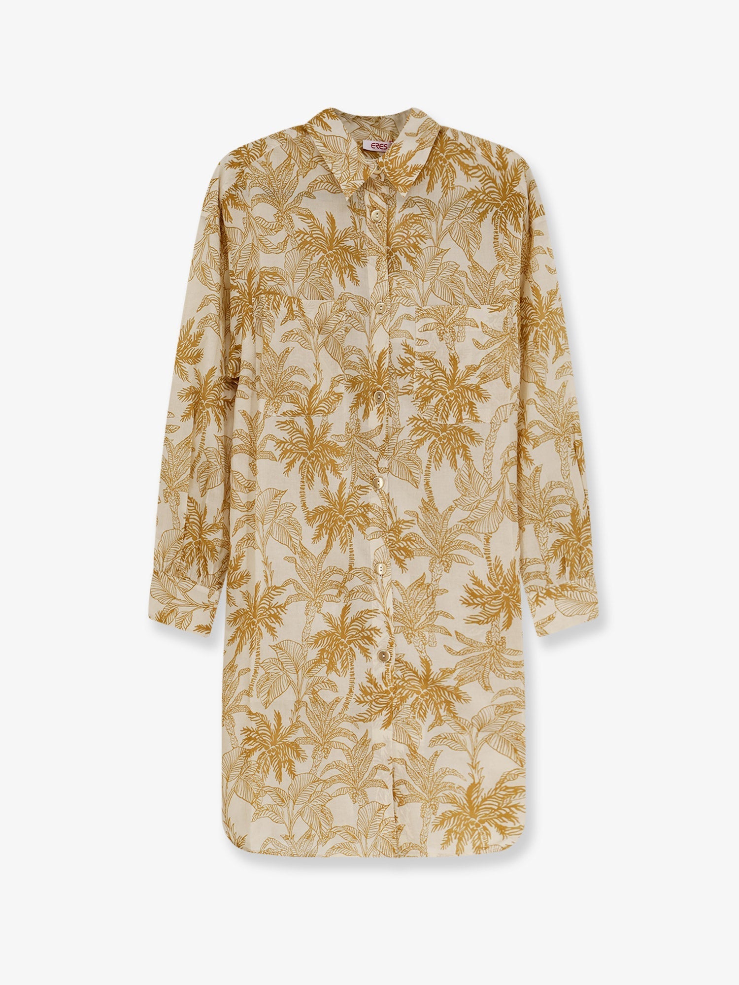 Eres Long Panama Cotton Shirt With Printed Pattern