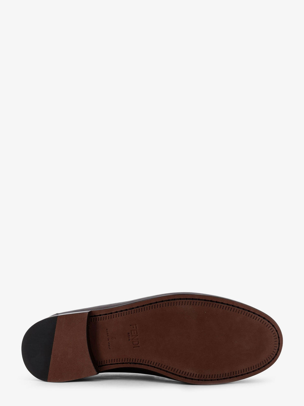 Fendi Leather Loafers With Metal Ff Logo