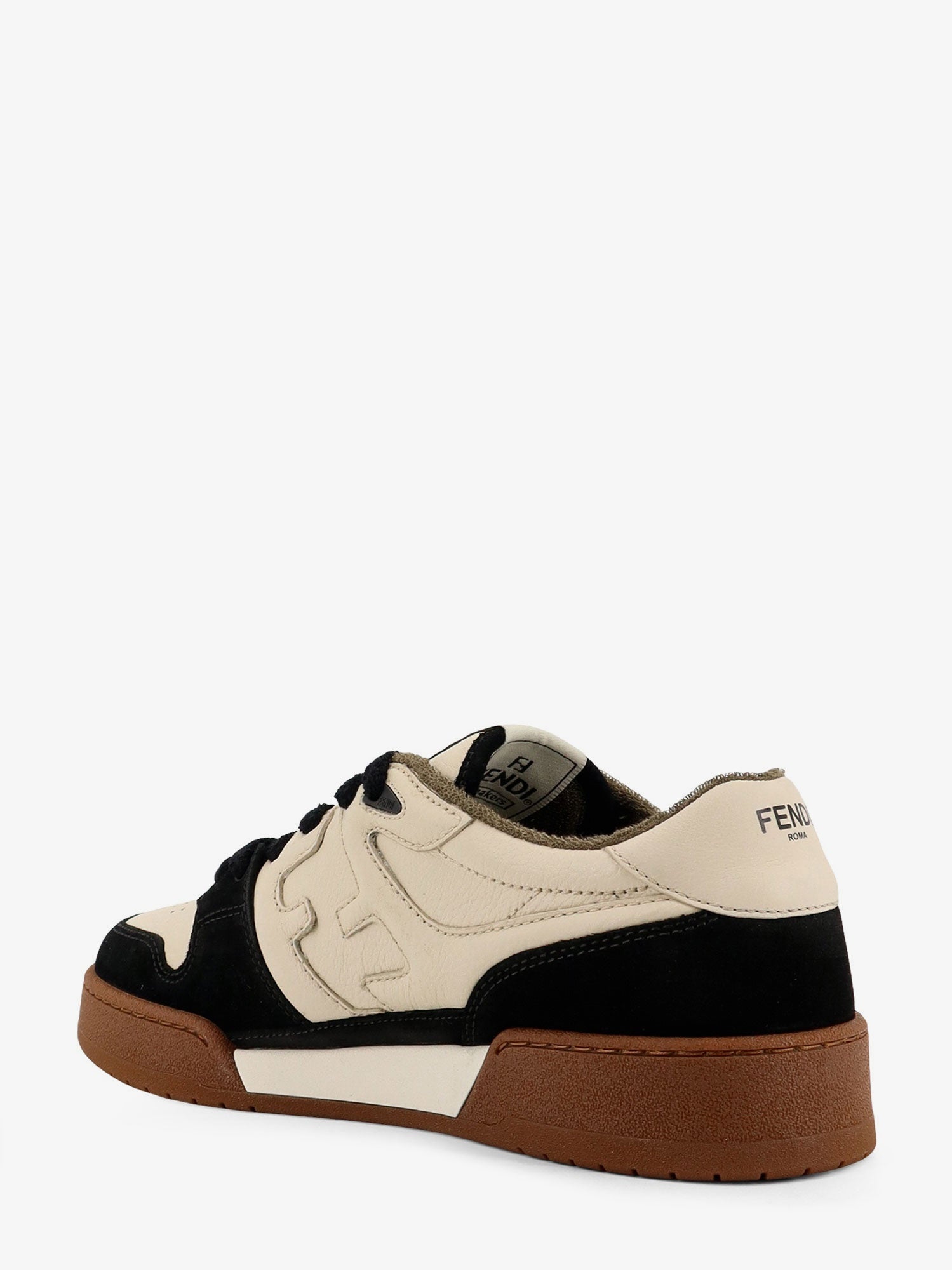 Fendi Fendi Leather Sneakers With Suede Inserts