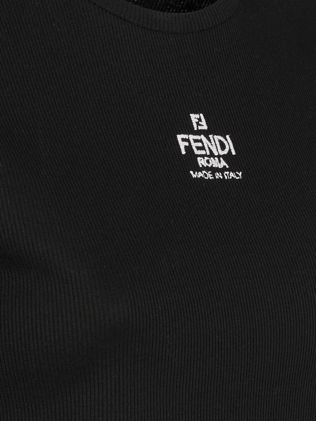 Fendi Ribbed Cotton T-Shirt