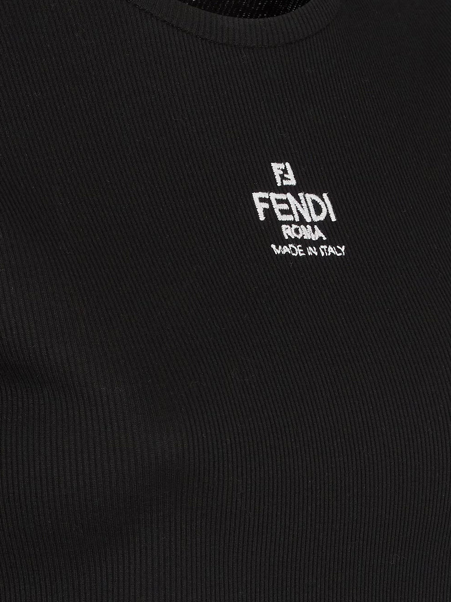 Fendi Ribbed Cotton T-Shirt