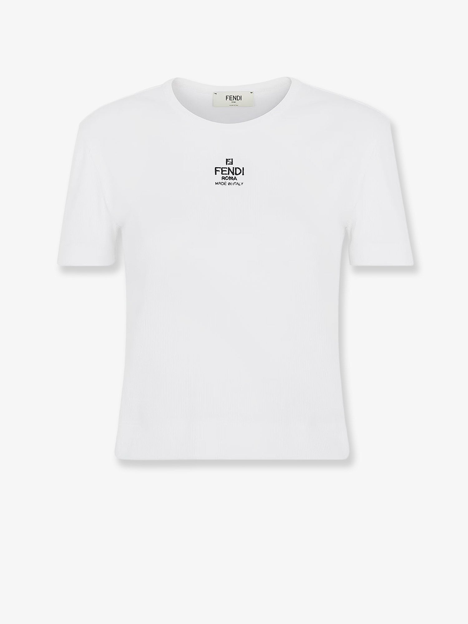 Fendi Ribbed Cotton T-Shirt