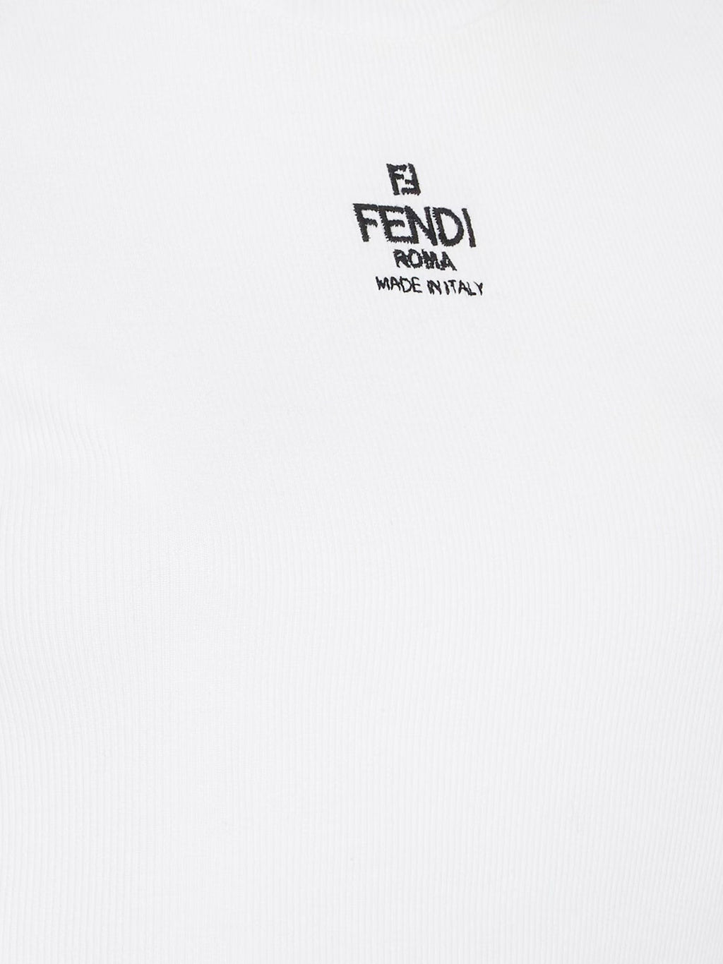 Fendi Ribbed Cotton T-Shirt