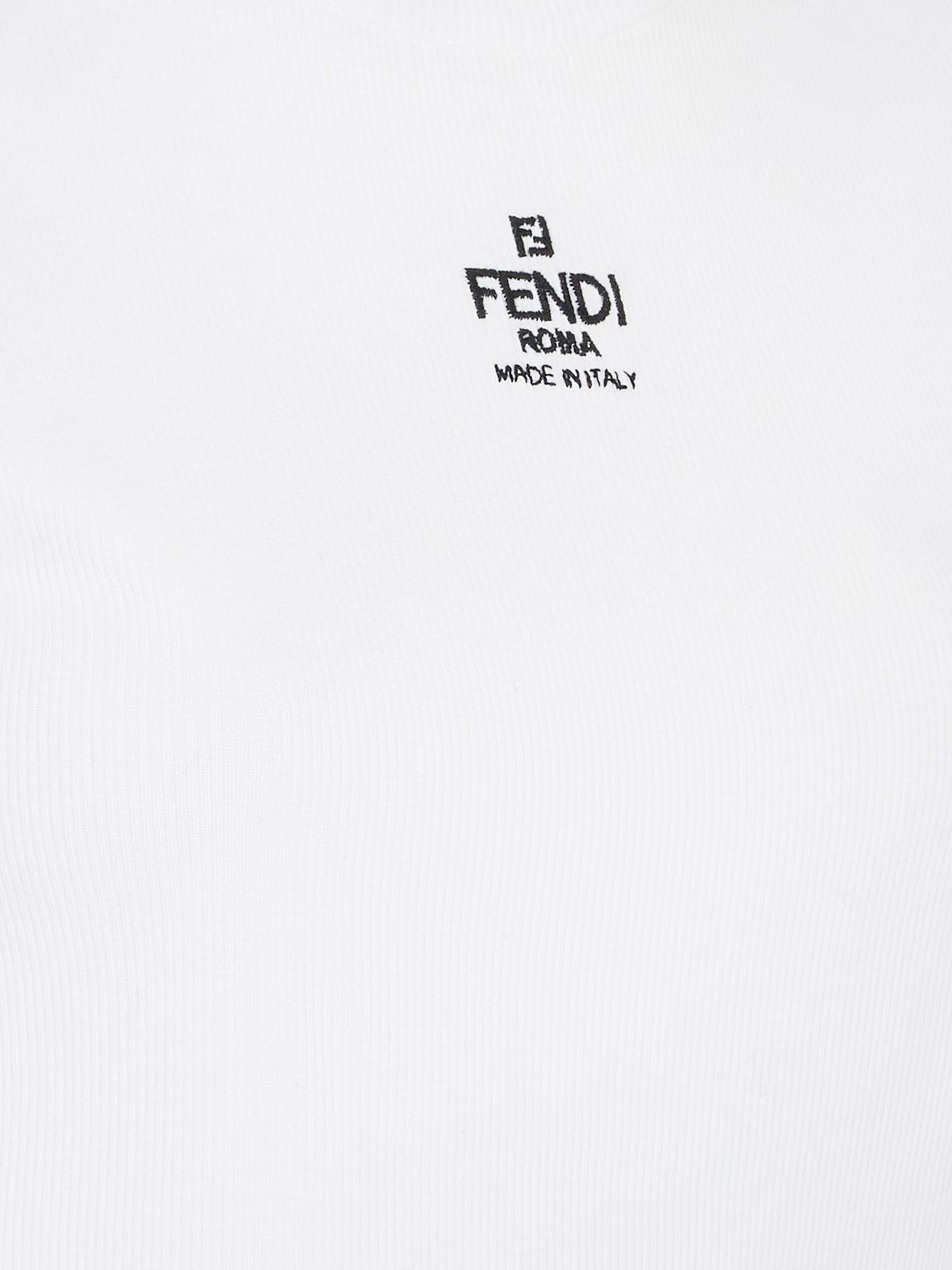 Fendi Ribbed Cotton T-Shirt