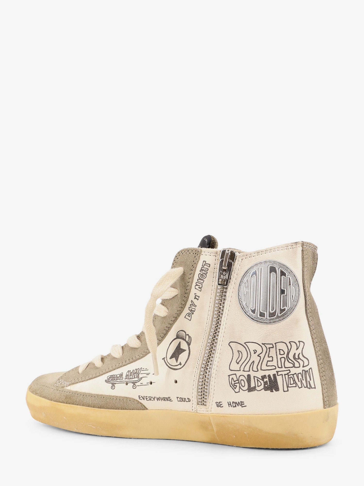 Golden Goose Deluxe Brand Leather Sneakers With All-Over Francy Journey Print