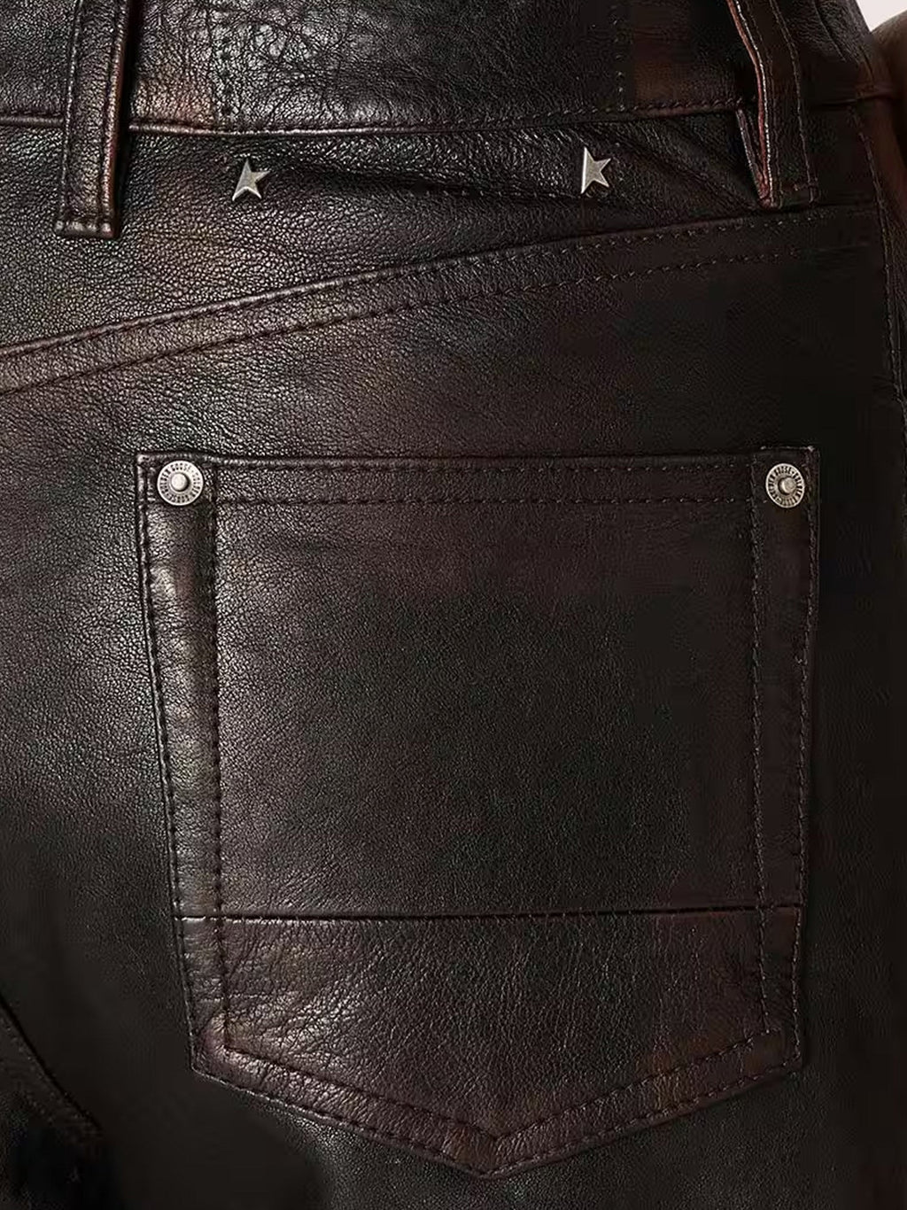 Golden Goose Deluxe Brand Peg Leather Trousers
