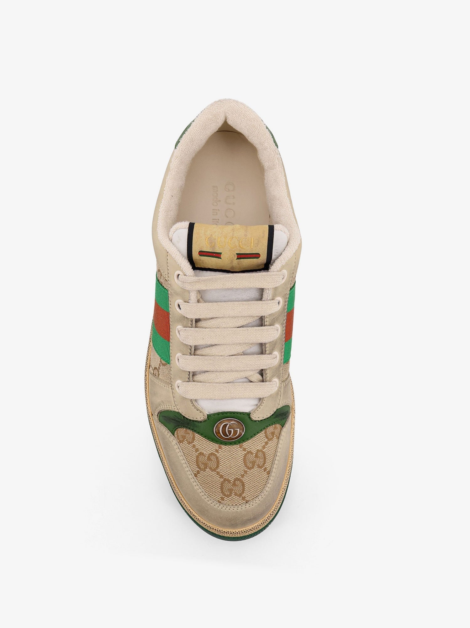 Gucci Screener Gg Vintage Leather Low-Top Sneakers